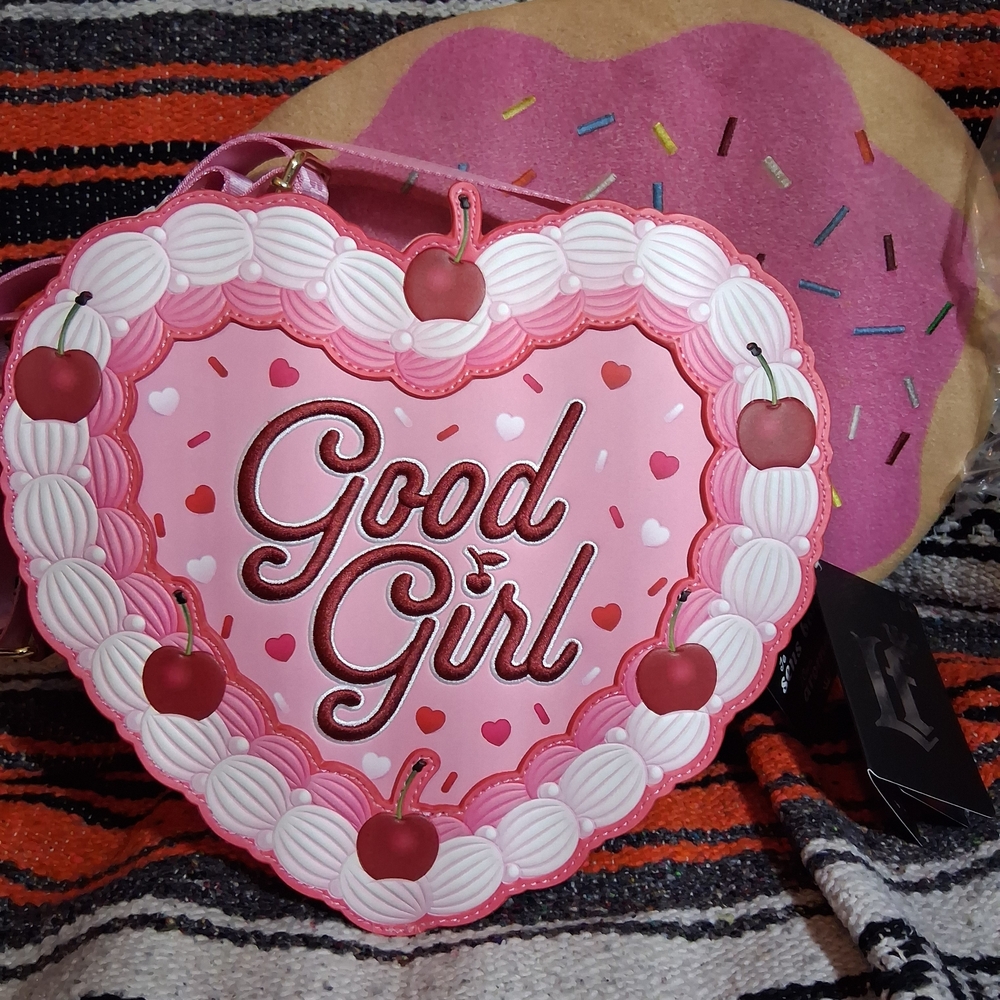 Loungefly 'Good Girl' Scented Pink Heart Crossbody Bag NWT BAM Exclusive
